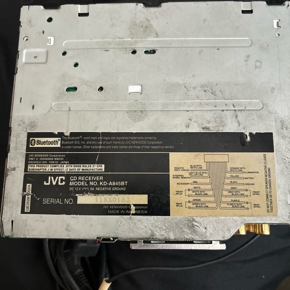 JVC CD Receiver KD-A845BT Arsenal Bluetooth Pandora Sirus XM Knob Is Missing - Picture 11 of 12